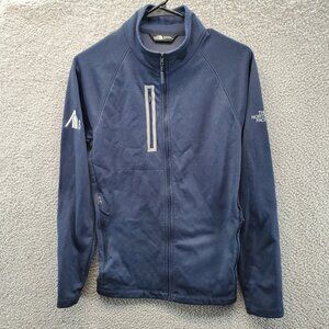 The North Face Jacket Mens Small Blue Canyon‎ Flats Fleece Zip Logo